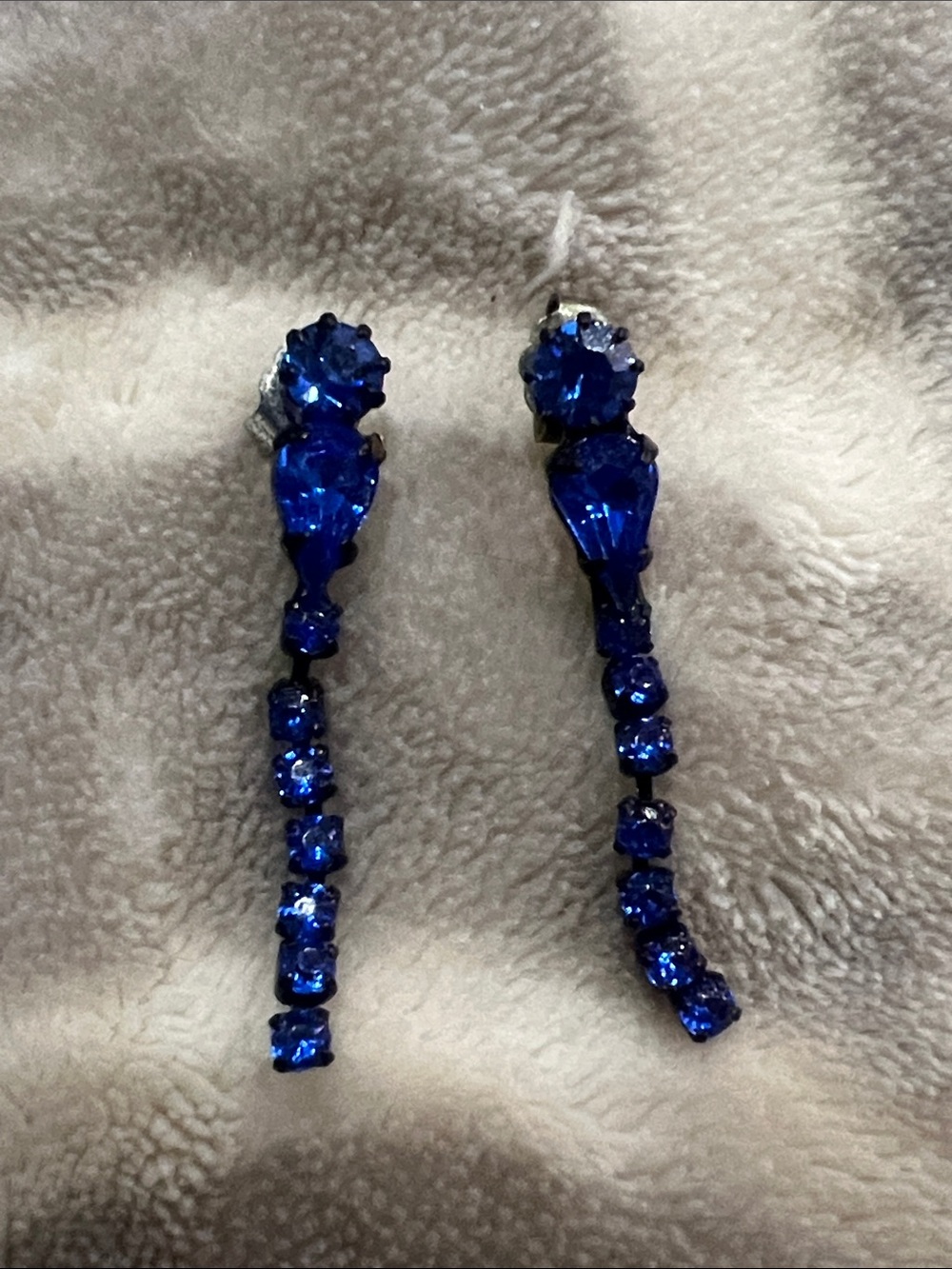 Blue Crystal Drop Earrings - Women Jewelry